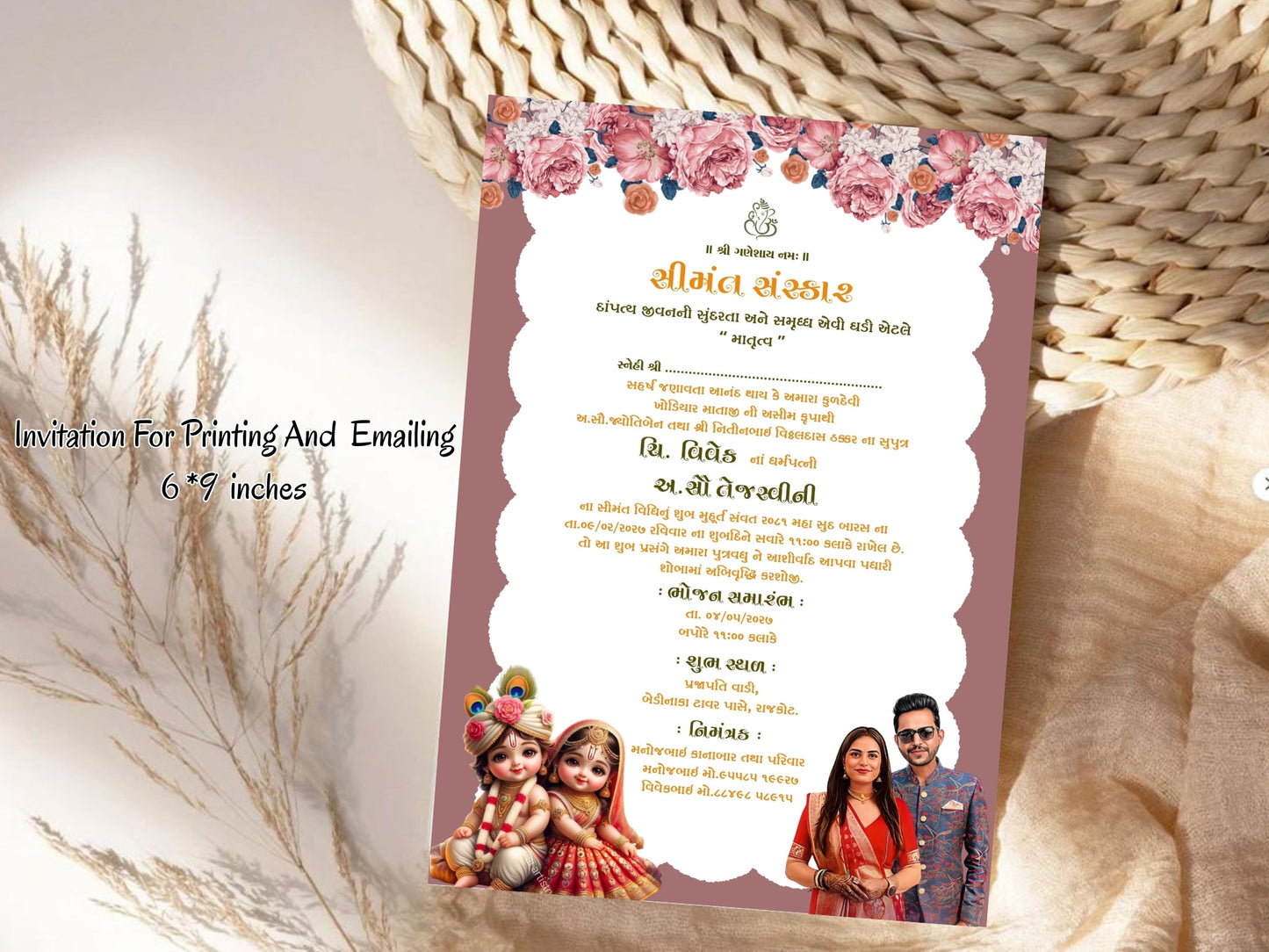 Floral Elegant Theme Baby Shower Card – Luxury Garden Celebration Greeting