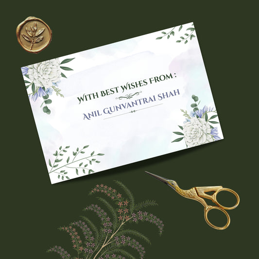 Personalized Customized Simple & Floral Theme Designer Pocket Shagun Cover