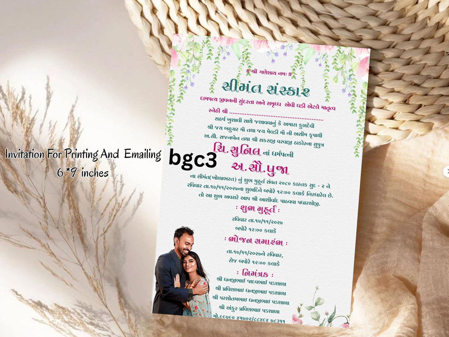 Floral Baby Shower Card – Elegant Flower Baby Celebration Greeting