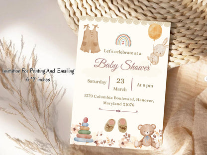 Minimalist Pink Baby Shower Card – Modern Creative Baby Girl Greeting Card