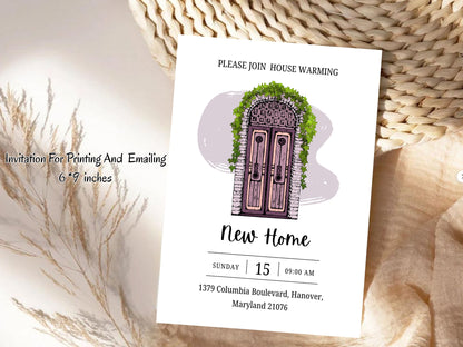 Minimalist Elegant New Home Card – Chic Housewarming Invitation – Instant Download