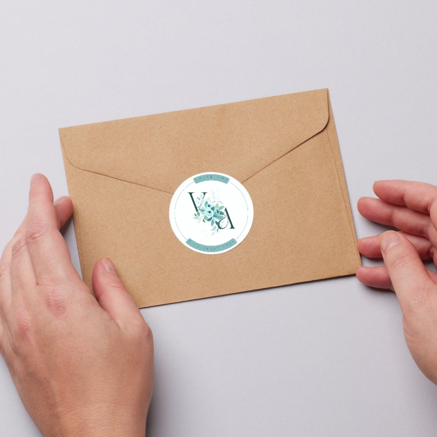 Simple Floral and Elegant Sticker Design | Minimal Botanical Custom Logo Sticker | Wedding Favor & Luxury Packaging Label