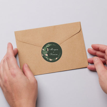 Simple Elegant Floral Sticker Design | Minimal Botanical Custom Logo Sticker | Wedding Favor & Premium Business Packaging Label
