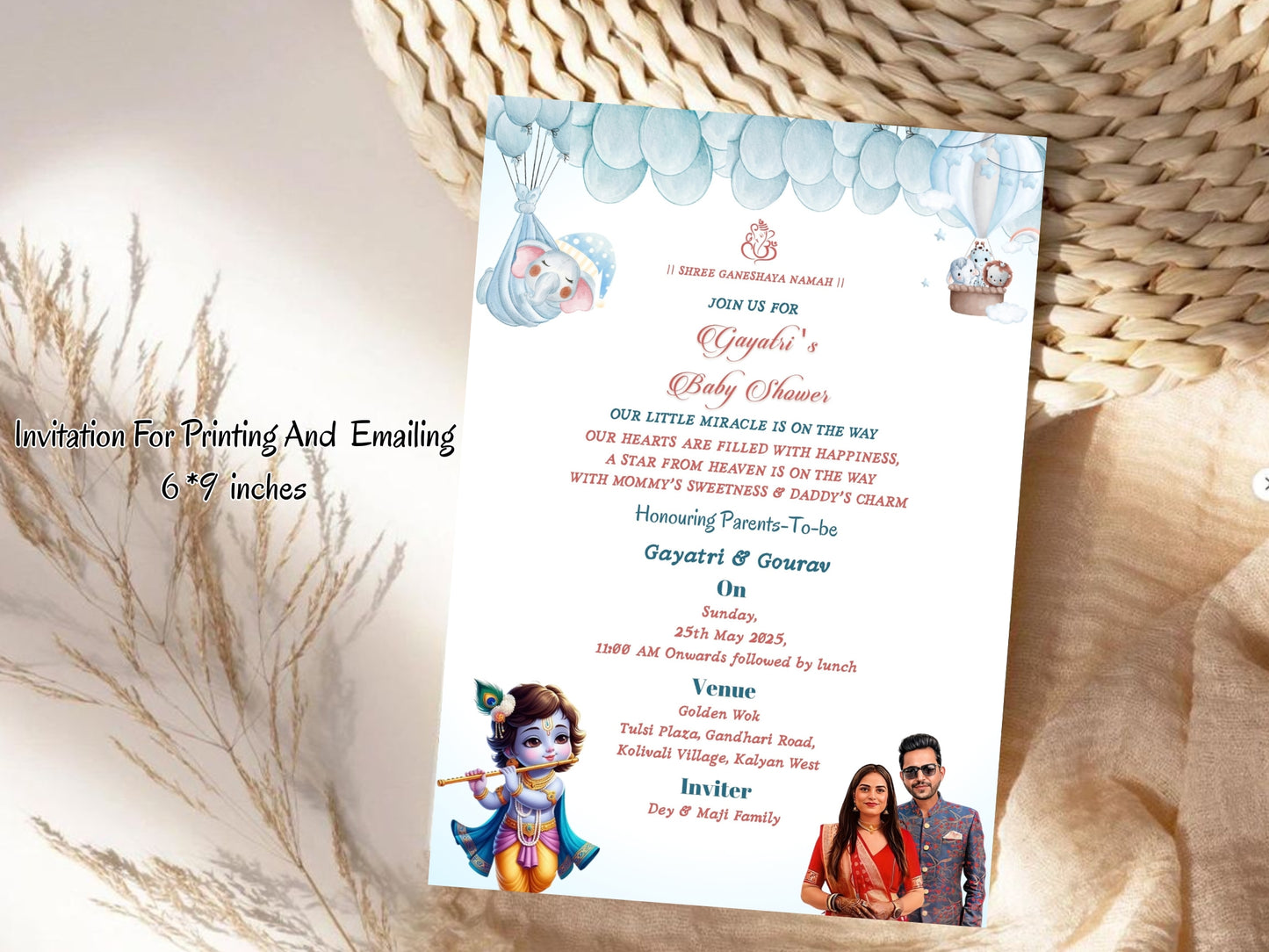 Cute Baby Shower Invitation Card Design | Adorable & Elegant Invite