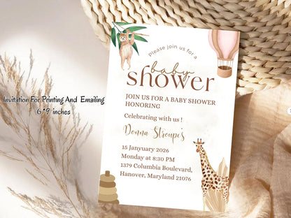 Simple & Elegant Invitation Card Template | Minimal Modern Editable Invite | Instant Download Printable Design