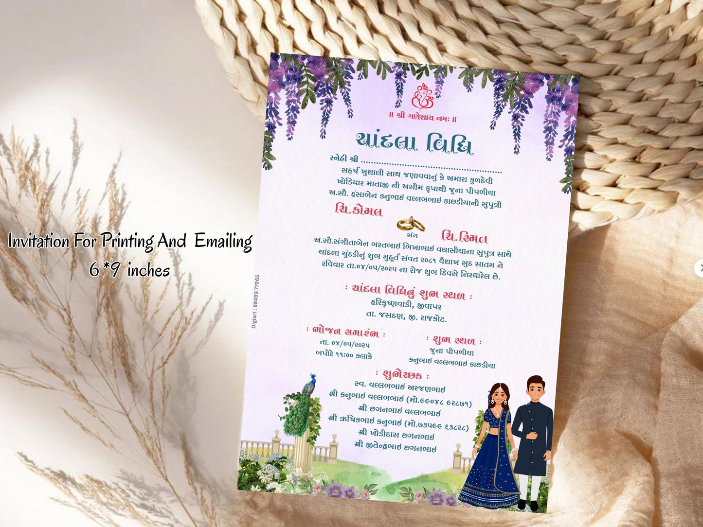 Royal Elegant Chandla Vidhi Card – Luxury Ceremony Invitation