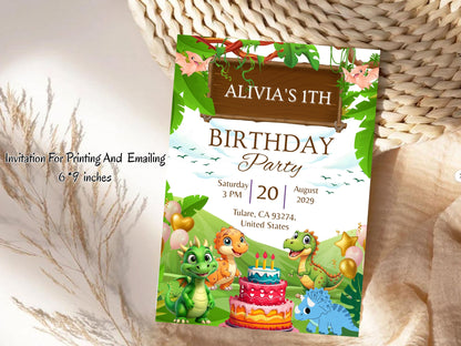 Jungle Theme Birthday Invitation Card – Cute & Fun Animal Party Invite