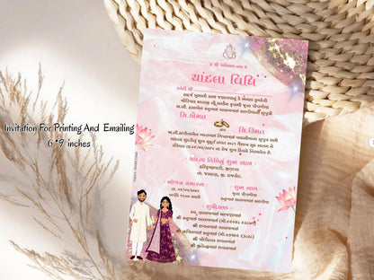 Glossy Elegant Theme Chandla Vidhi Card Design in English | Premium Luxury Wedding Invitation