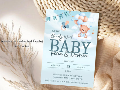 Minimal Theme Digital Invitation Card | Elegant Modern Editable Invite