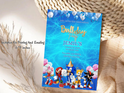 Electricity Cartoon Birthday Invitation Card – Fun & Colorful Party Invite