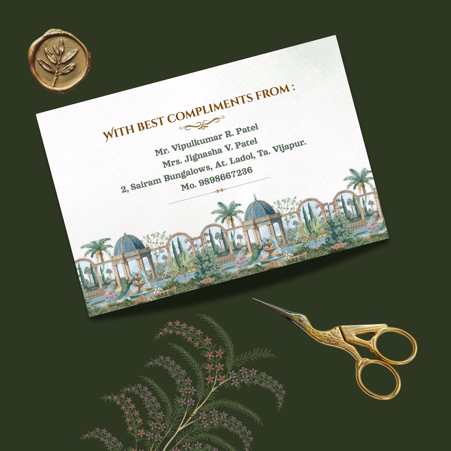 Personalized Customized Royal Theme Designer Pocket Shagun Cover