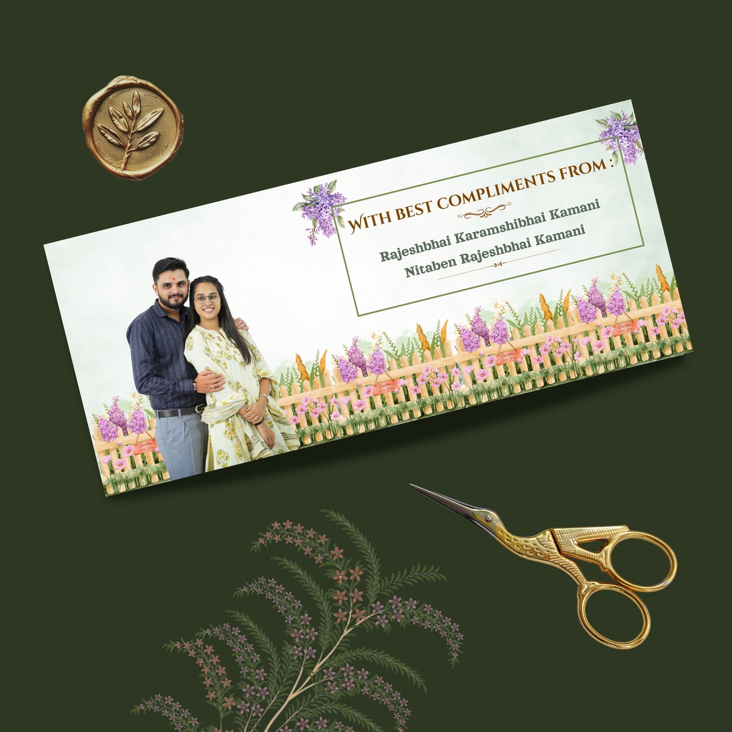 Personalized Customized Floral Theme Designer Shagun Cover