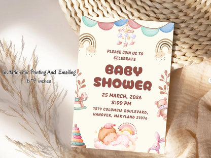 Cute Baby Shower Card – Adorable Baby Girl & Boy Greeting Card