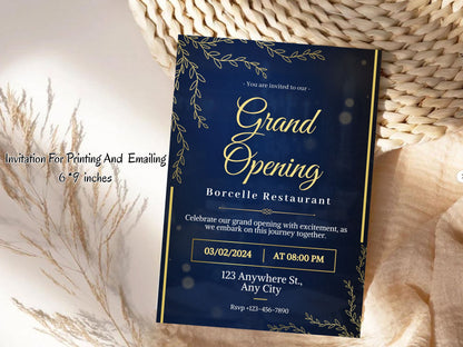 New Creative Grand Opening Card Template | Modern Artistic Business Launch Invitation | Printable & Editable Design