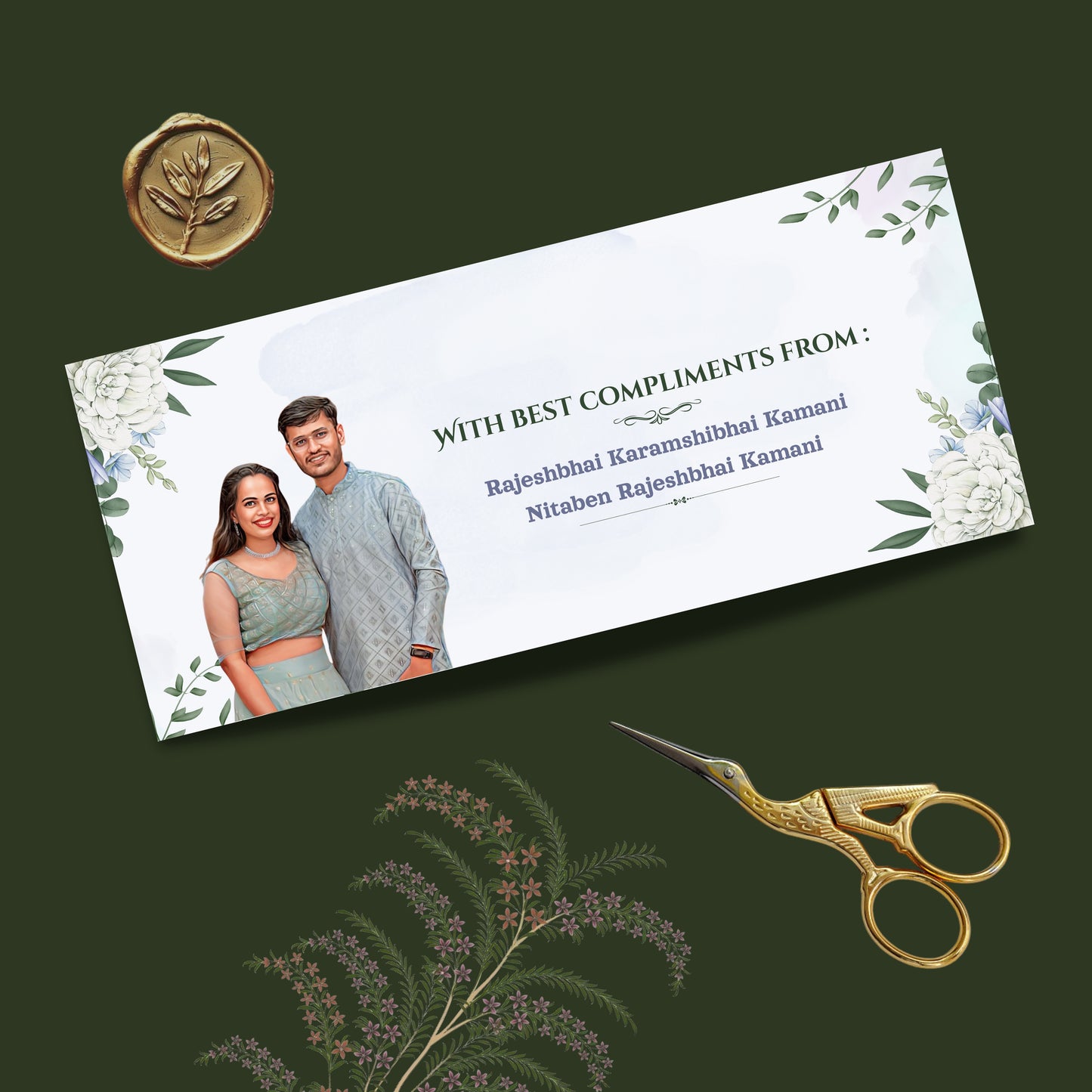 Personalized Customized Floral & Elegant Theme Designer Shagun Cover