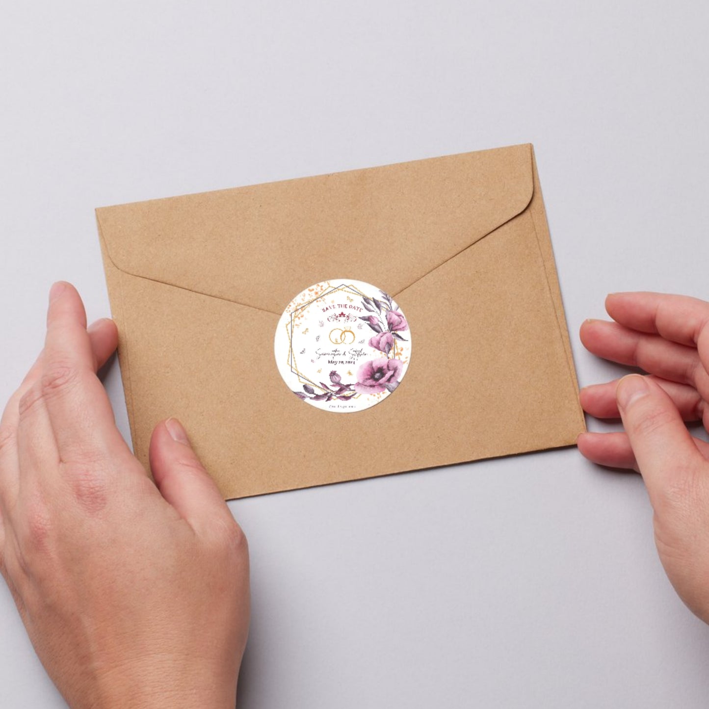 Floral Elegant Sticker Design | Luxury Botanical Custom Logo Sticker | Wedding Favor & Boutique Packaging Label