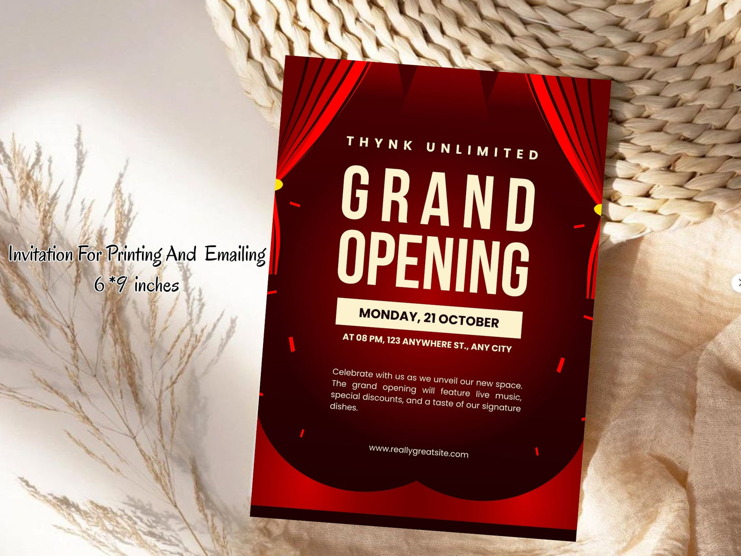 Minimal Elegant Grand Opening Card Template | Modern Luxury Business Launch Invitation | Clean Printable & Editable Design