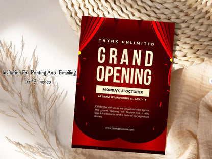 Minimal Elegant Grand Opening Card Template | Modern Luxury Business Launch Invitation | Clean Printable & Editable Design