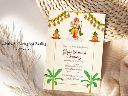 Royal Theme Vastu Pujan Card – Elegant Luxury Invitation