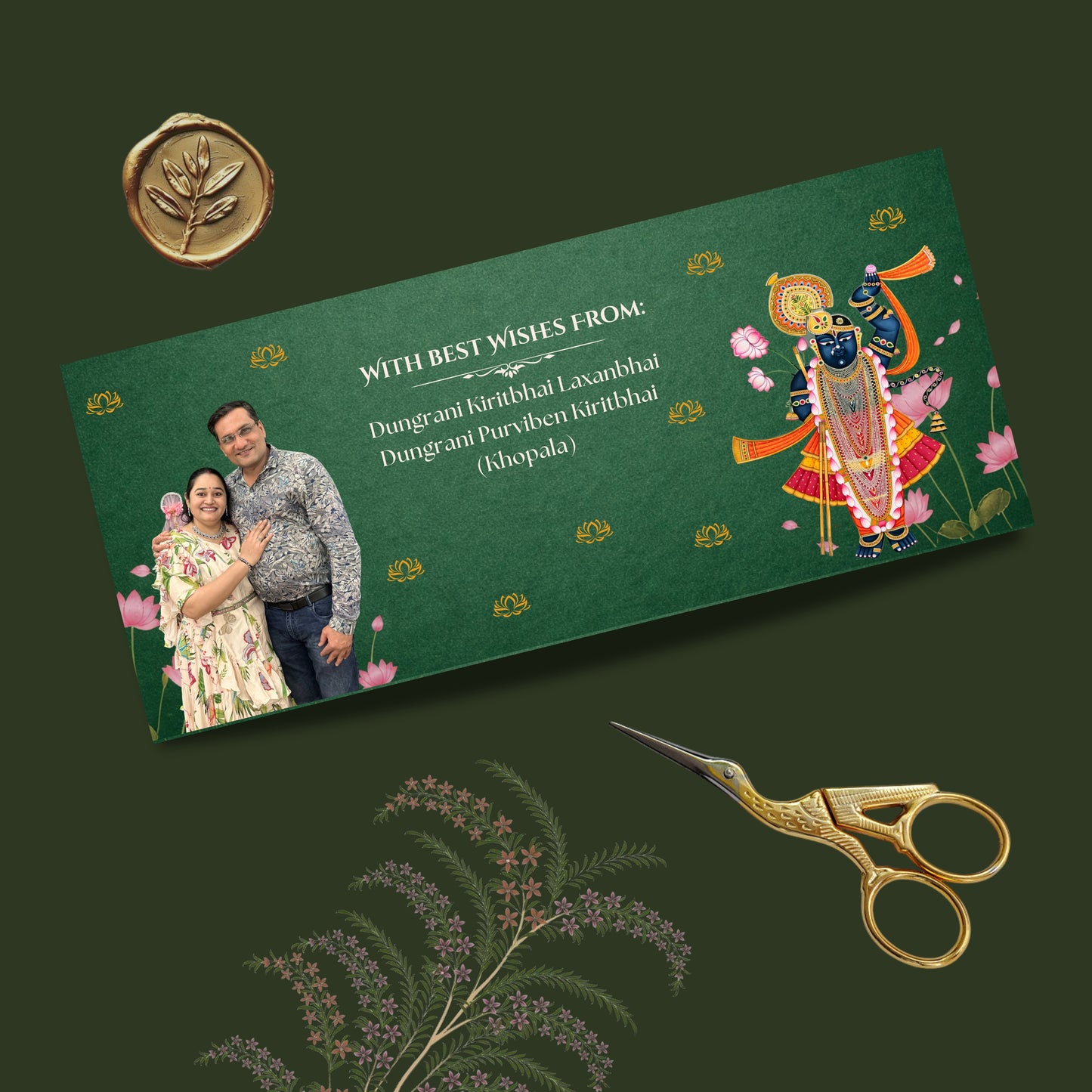 Personalized Customized Royal Shreenathji Theme Designer Shagun Cover