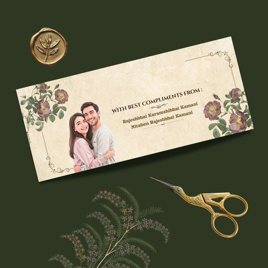 Personalized Customized Water Color Flower Theme Designer Shagun Cover