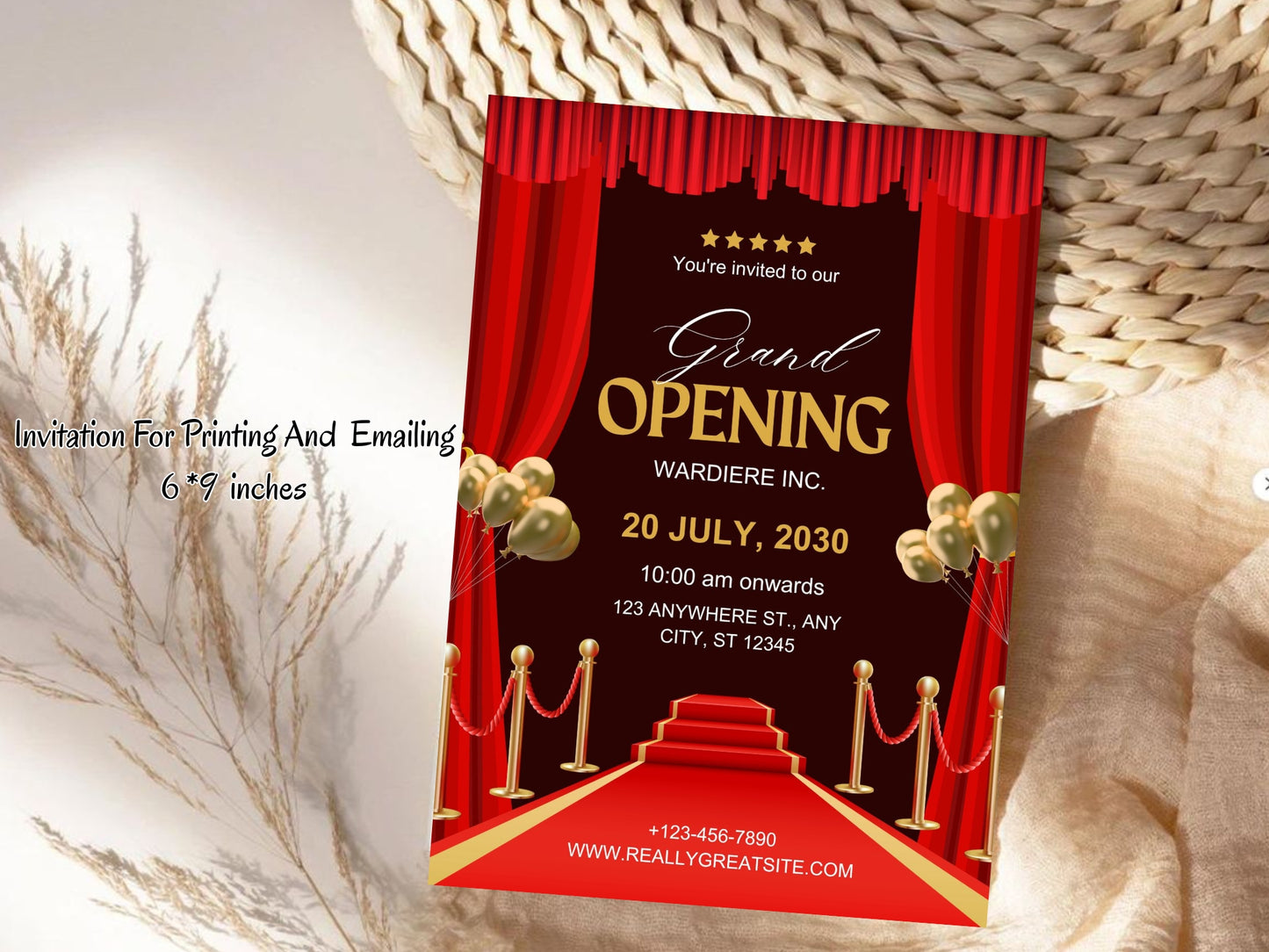 Elegant Creative Grand Opening Card Template | Modern Artistic Business Launch Invitation | Printable & Editable Design