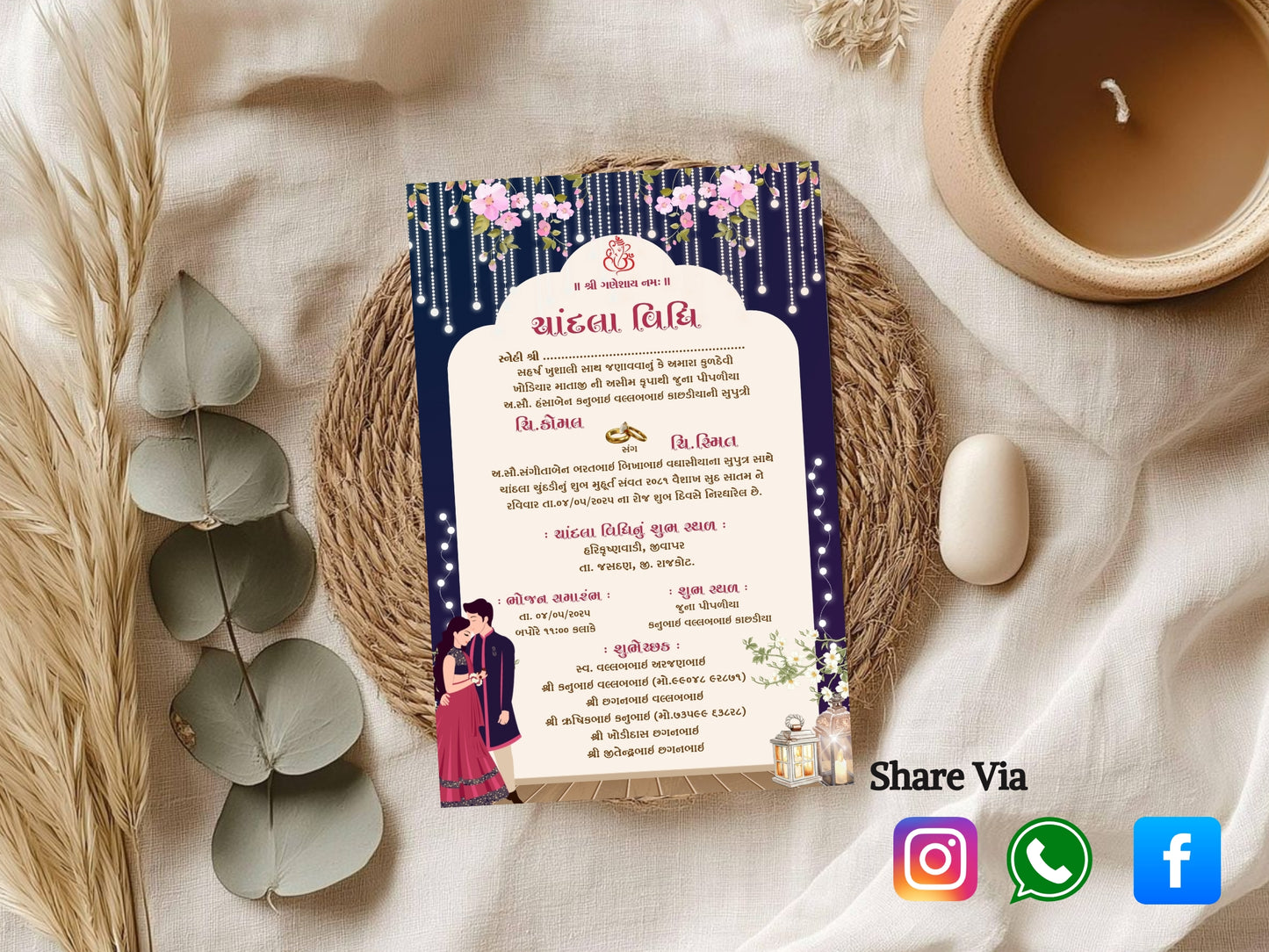 Royal Premium Chandla Vidhi Card – Luxury Ceremony Invitation