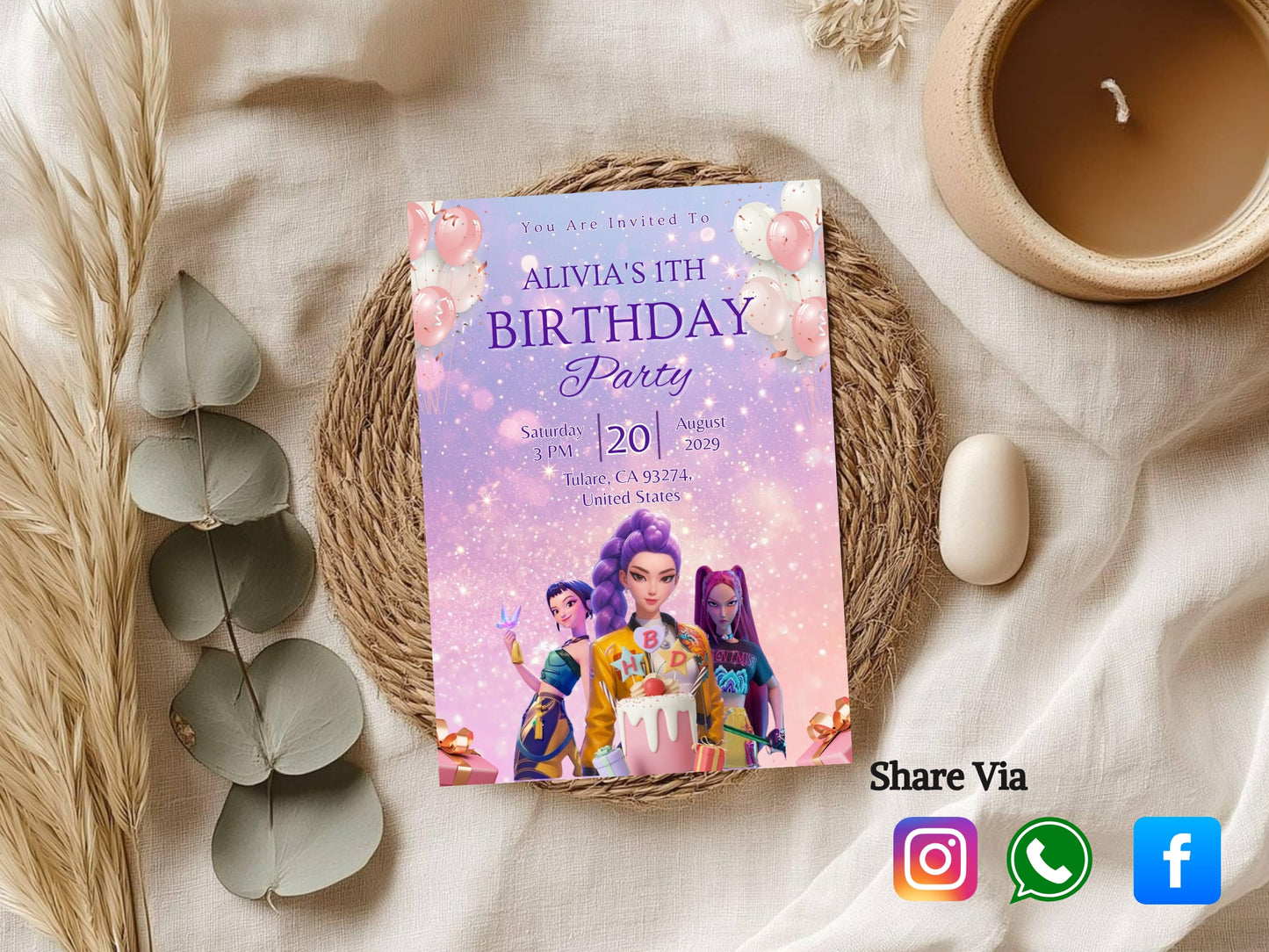 Enemy Doll Theme Birthday Invitation Card – Spooky & Fun Party Invite