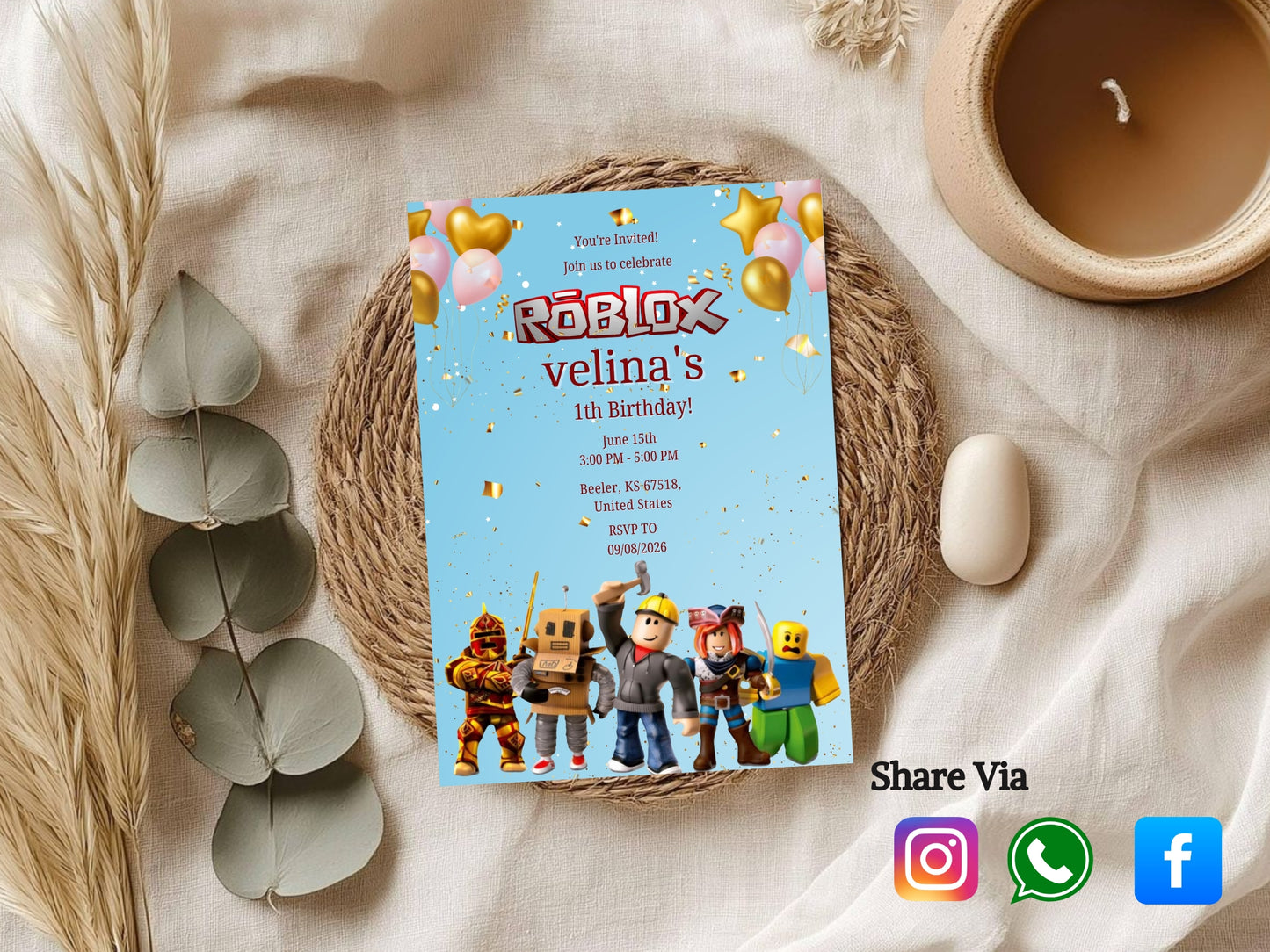 Cartoon Robot Theme Birthday Invitation Card – Fun & Futuristic Party Invite