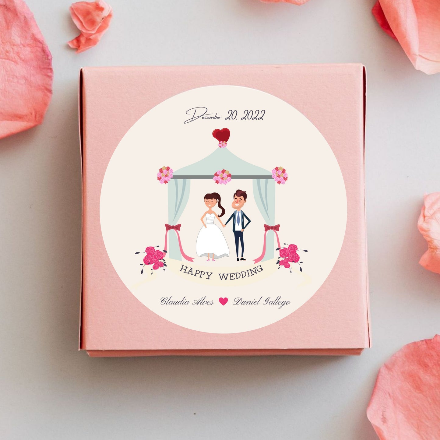 Elegant Creative Wedding Sticker Design | Luxury Custom Wedding Logo Sticker | Bridal Favor & Premium Packaging Label