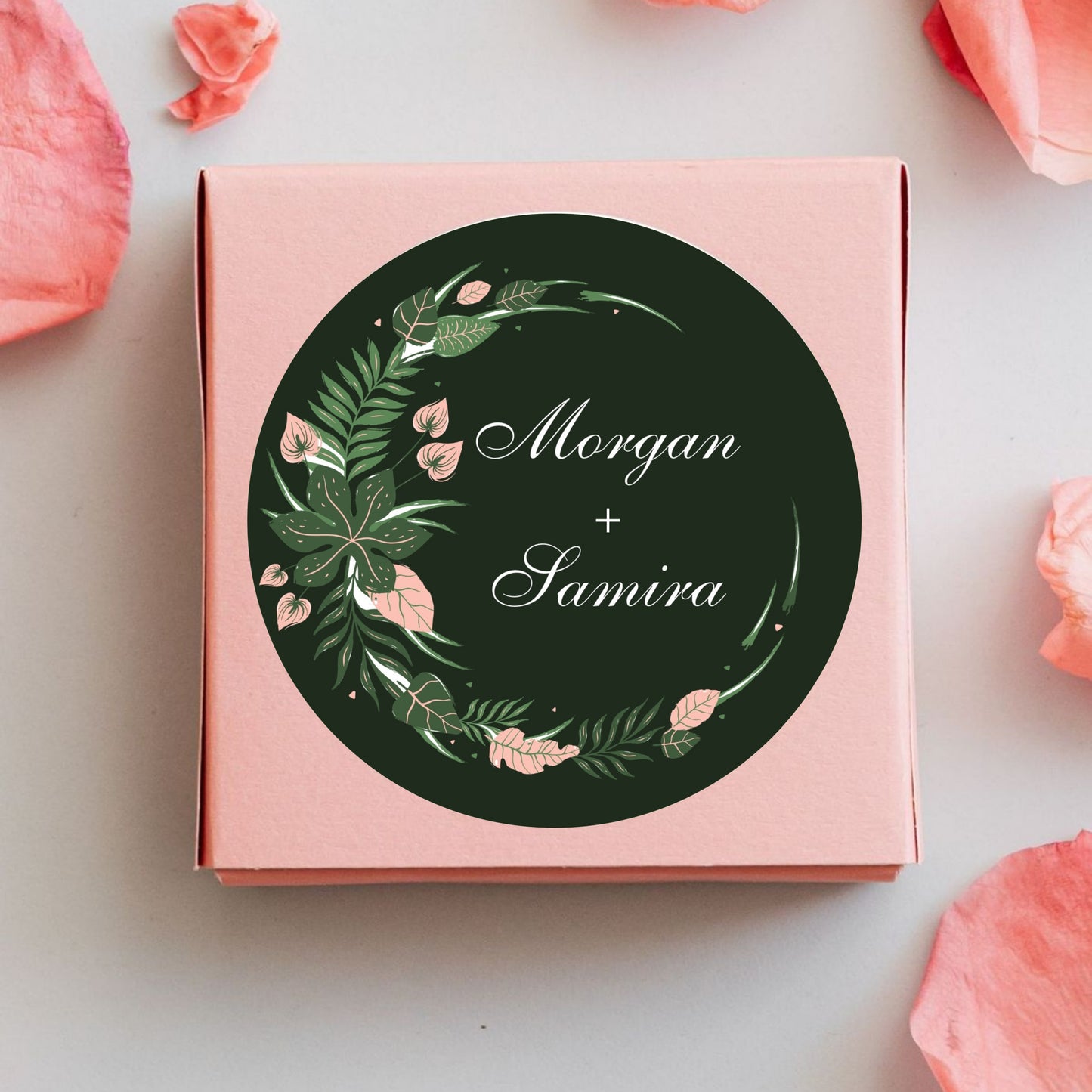 Simple Elegant Floral Sticker Design | Minimal Botanical Custom Logo Sticker | Wedding Favor & Premium Business Packaging Label