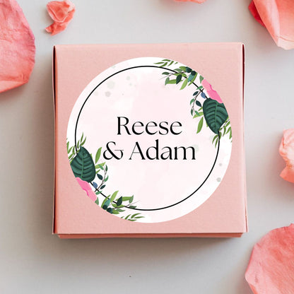 Elegant Floral Theme Sticker Design | Luxury Botanical Custom Logo Sticker | Wedding Favor, Business Packaging Label