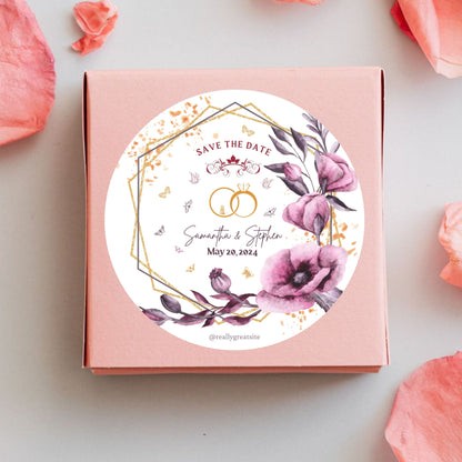Floral Elegant Sticker Design | Luxury Botanical Custom Logo Sticker | Wedding Favor & Boutique Packaging Label