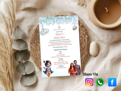 Cute Baby Shower Invitation Card Design | Adorable & Elegant Invite