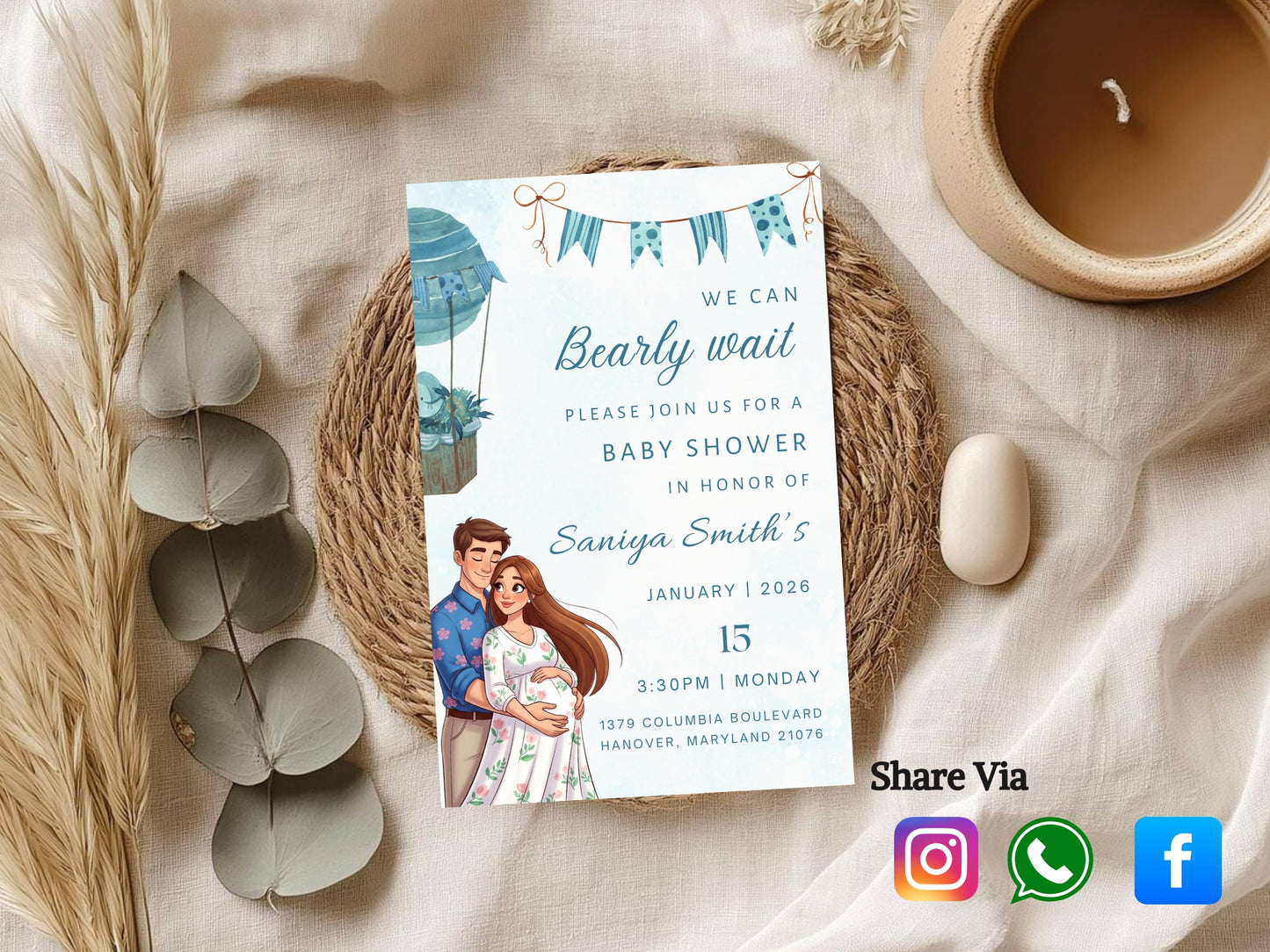 Elegant Invitation Template | Luxury Modern Editable Invite | Instant Download Printable Card