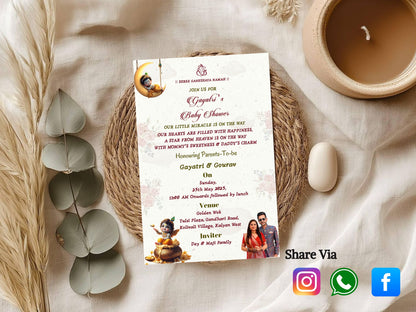 Simple Elegant Baby Shower Card Design | Stylish & Minimal Invitation