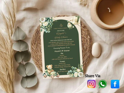 Cute Elegant Baby Shower Card Design | Stylish & Modern Invitation