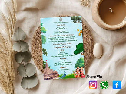 Simple Elegant Baby Shower Invitation – Minimal Chic Baby Shower Card – Printable Template