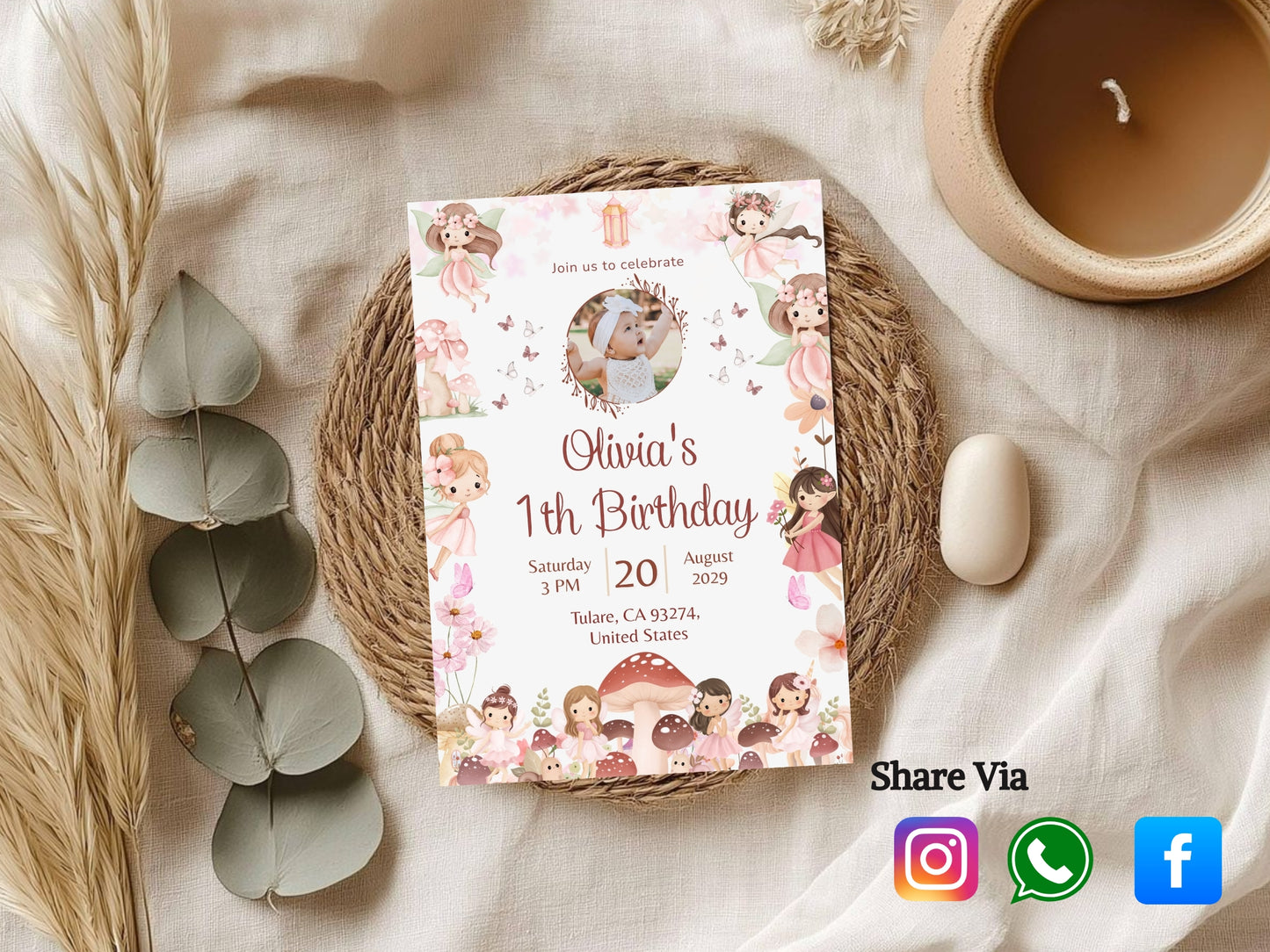 Baby Doll Theme Birthday Invitation Card | Cute & Custom Baby Birthday Invite