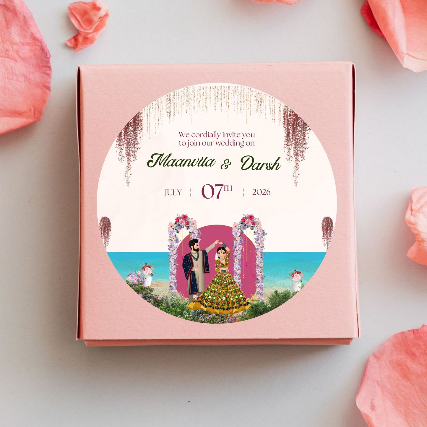 Personalised Floral Wedding Stickers for Return Gifts | Elegant Custom Labels