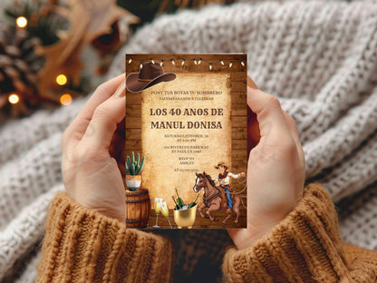 Wooden Theme Birthday Invitation Card – Rustic & Elegant Party Invite