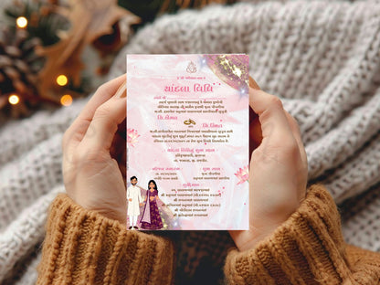 Glossy Elegant Theme Chandla Vidhi Card Design in English | Premium Luxury Wedding Invitation