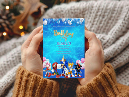 Electricity Cartoon Birthday Invitation Card – Fun & Colorful Party Invite