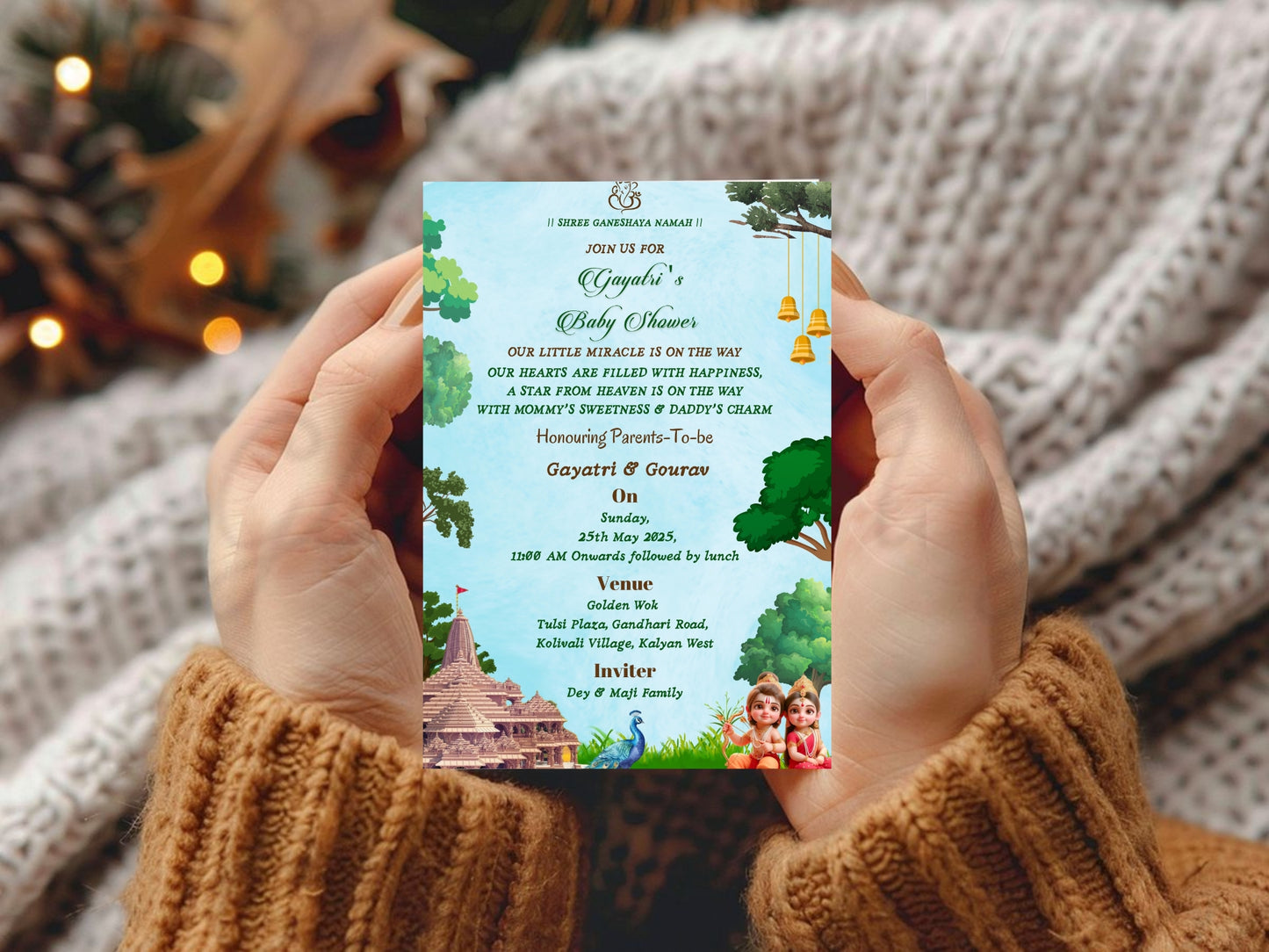 Simple Elegant Baby Shower Invitation – Minimal Chic Baby Shower Card – Printable Template