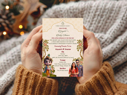 Royal Theme Baby Shower Card Design | Elegant & Luxurious Invitation