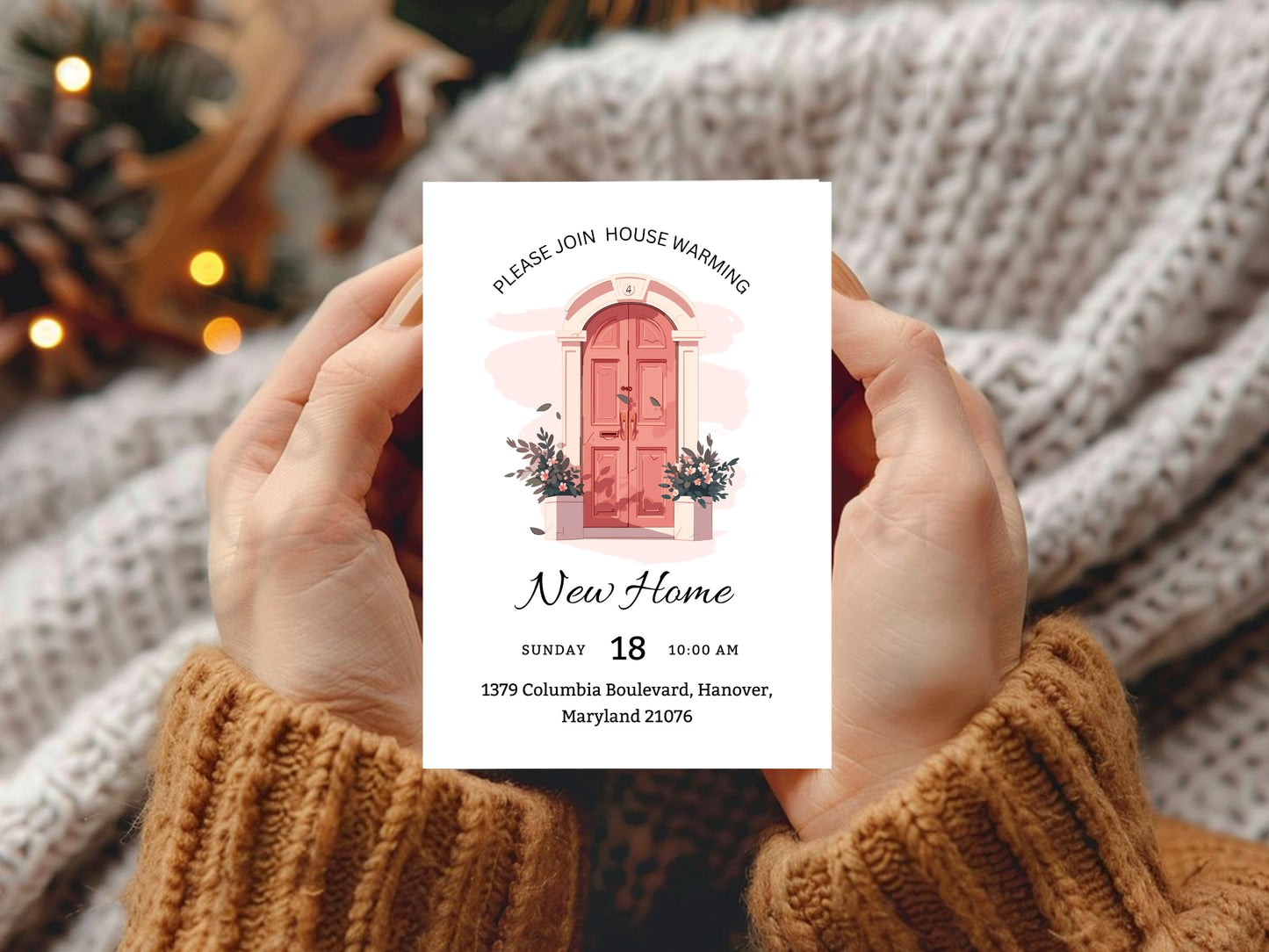 Simple Elegant Housewarming Card – Modern New Home Invitation – Printable Template