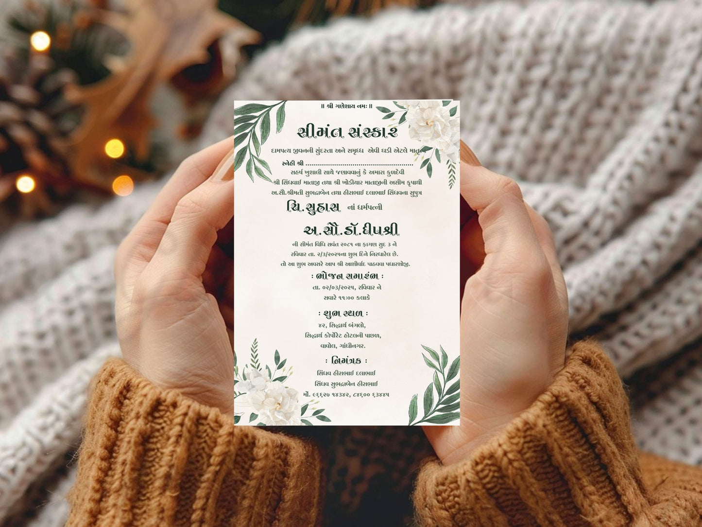 Elegant Floral Baby Shower Card Template | Editable Pink Flower Baby Shower Invitation | Instant Download Printable Invite