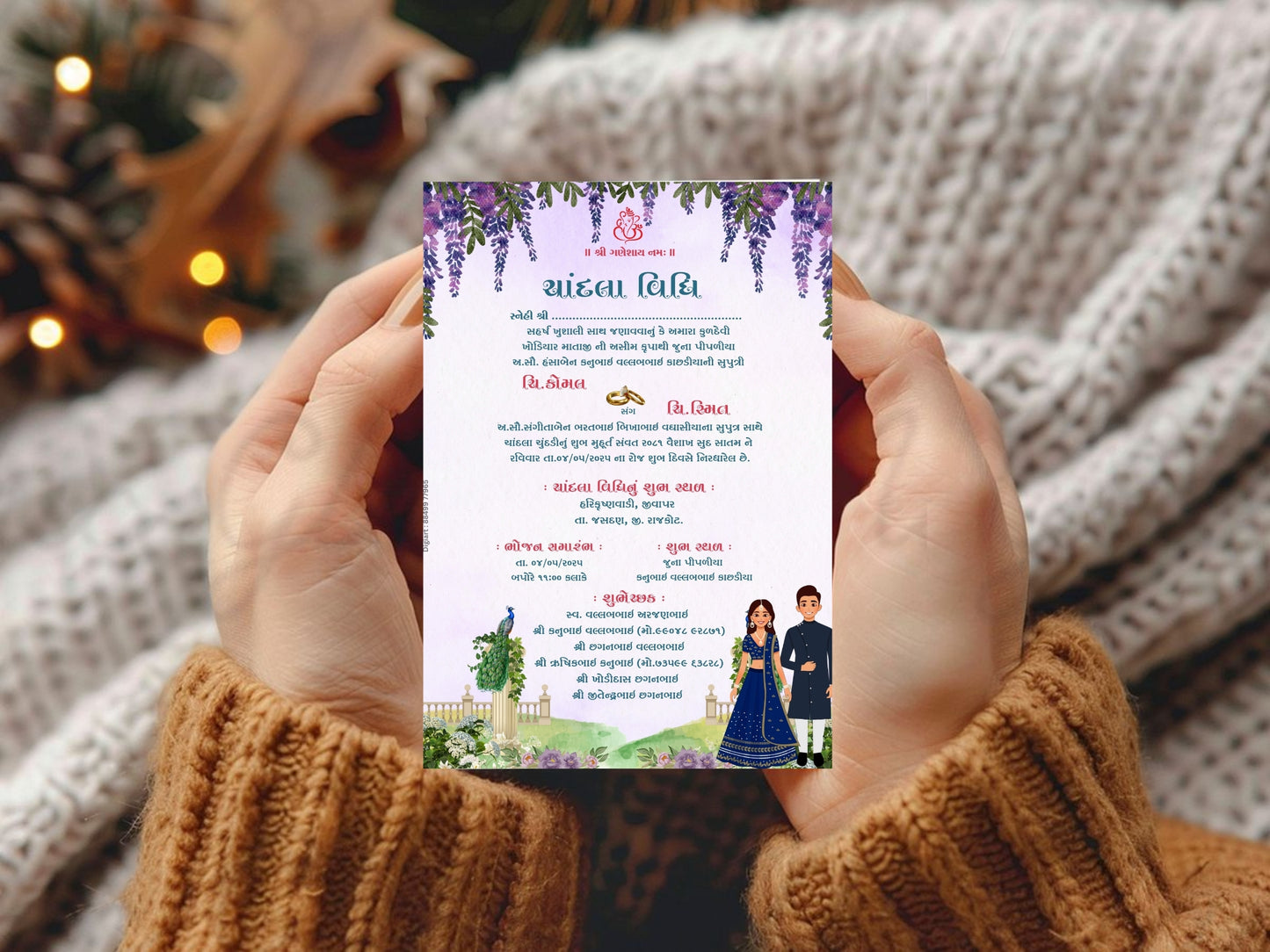 Royal Elegant Chandla Vidhi Card – Luxury Ceremony Invitation