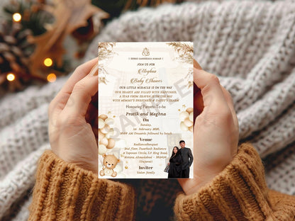 Simple and Elegant Baby Shower Card Design | Stylish Invitation