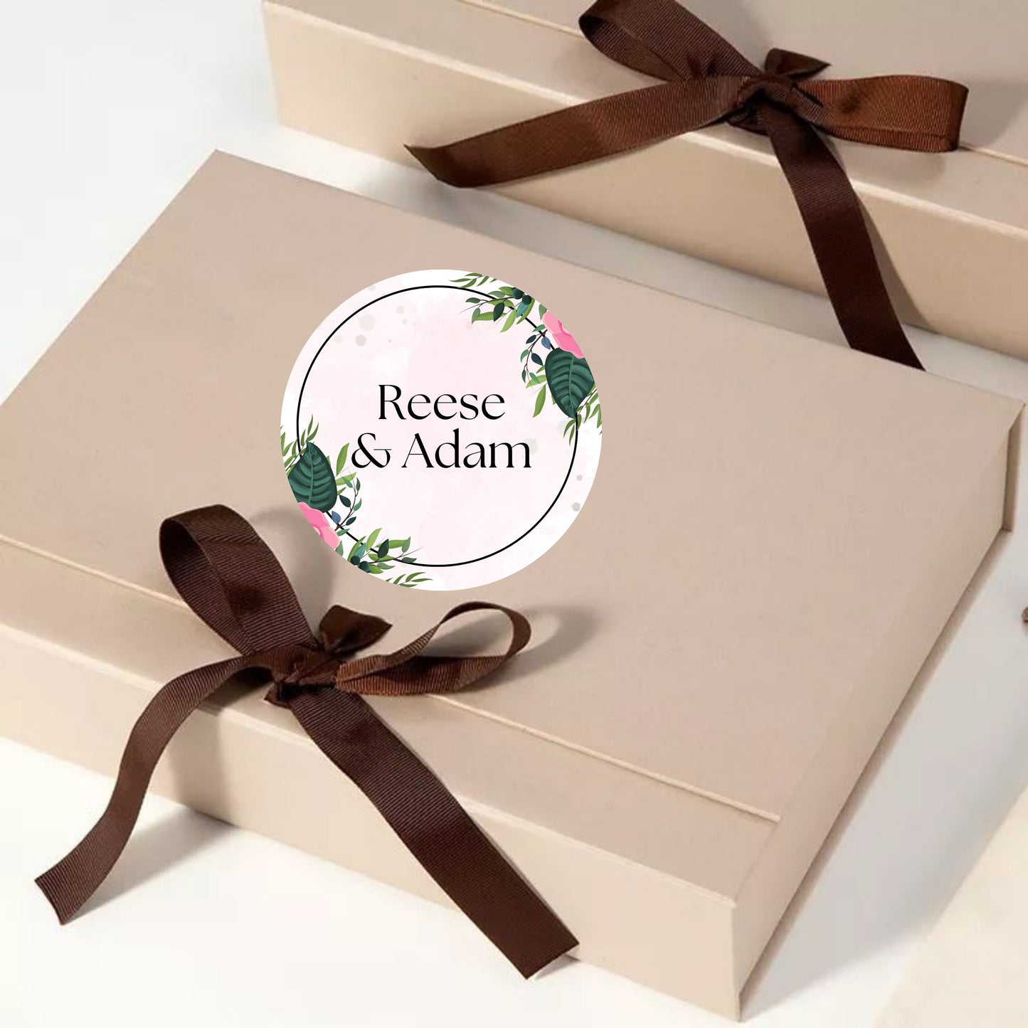 Elegant Floral Theme Sticker Design | Luxury Botanical Custom Logo Sticker | Wedding Favor, Business Packaging Label